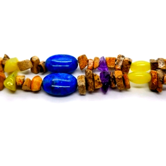 CAROLYN POLLACK .925 Silver Multi Stone W/Jasper Stone Bear Necklace NWOT - Picture 4 of 12